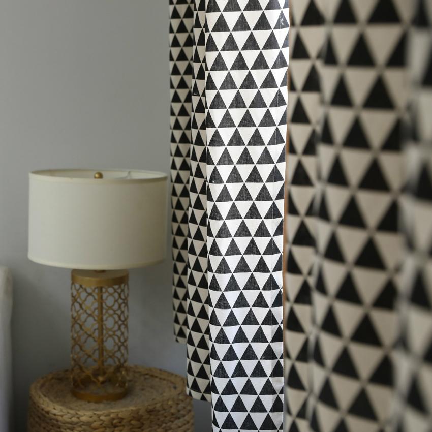 

140x215 см занавеска для окна хлопок лен эркер покрывало балкаут полузатенение треугольный принт простой современный домашний декор 140x215cm&Grommets Top