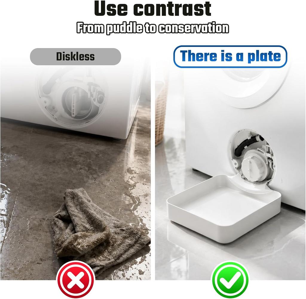 Universal Front-Load Washing Machine Drain Pan - Leak-Proof Water Catch Tray for Basement Apartment Mobile Home - Easy Installation Washer Drainage