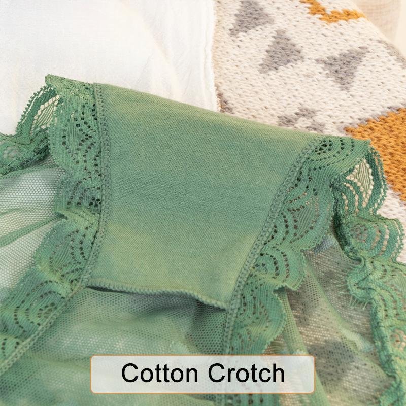 Sexy Lace Panties Printed Heart Lingerie Low-Rise Breathable Hollow Out Briefs Strappy Knickers