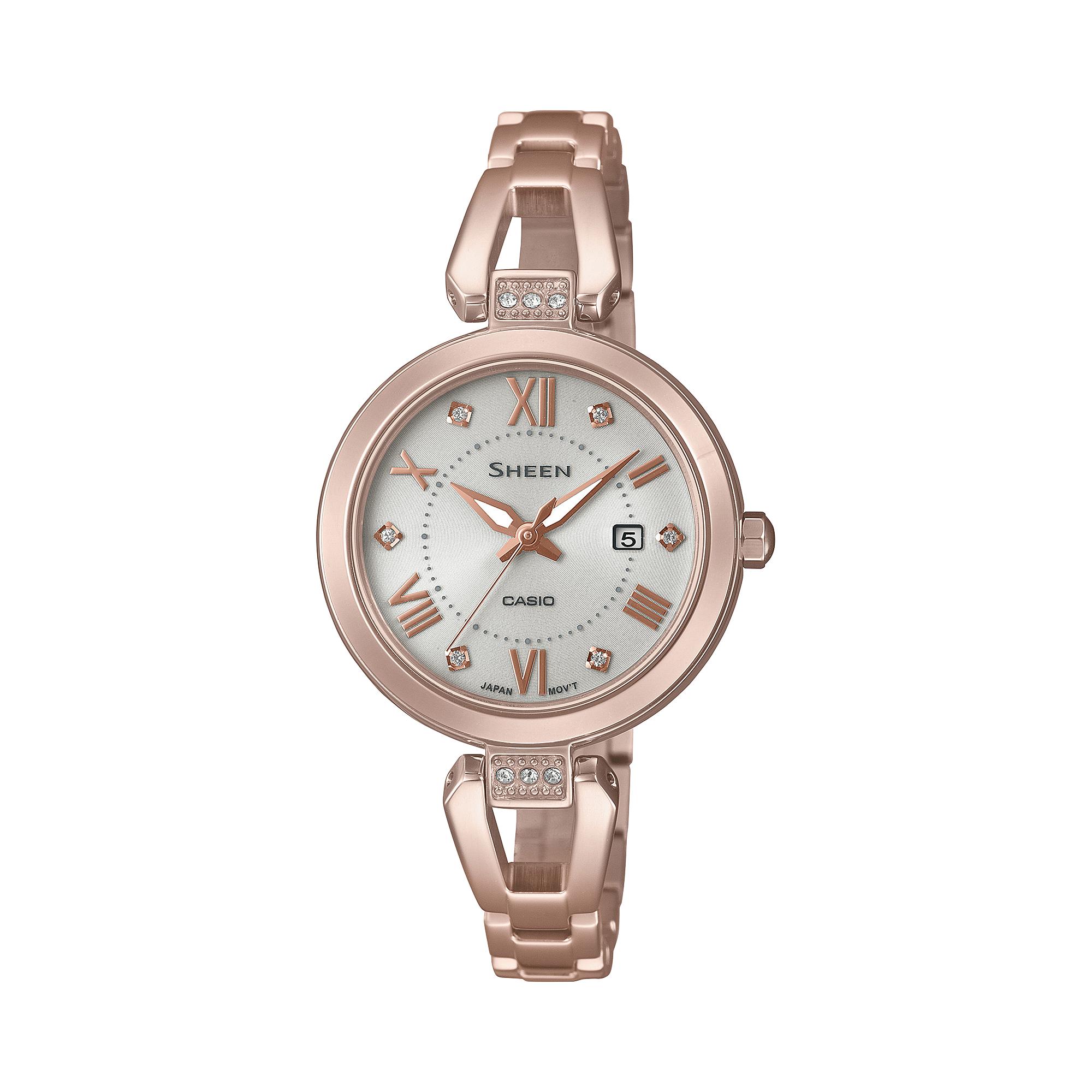 

Casio Sheen Women s Stainless Steel 50M Water Resistant Analog Quartz Watch SHS-4526CG-4A красный