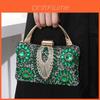 Luxury Pu Handheld Party Bag With Sparkling Stone Decor For Night Out