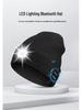 Luminous LED Headlamp Music Hat with Wireless Bluetooth Earphones for Night Running & Fishing