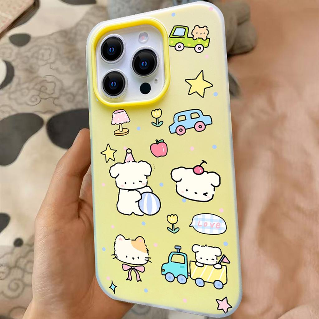 Jelly Two-in-one Mobile Phone Case with Temperament, Anti-fingerprint Frosted Hard Shell, Internet Celebrity, Cute, All-inclusive, Ins Style Couple