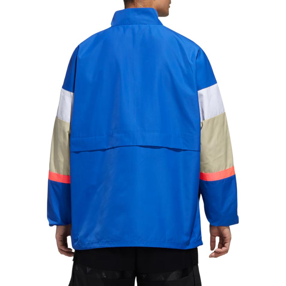 adidas Retro Sports Multicolor Stripes Stand Collar Jacket Men's Royal Blue GL0401
