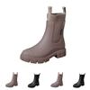Women's Mid-Calf Rain Boots with Elastic and Thick for Outdoor Commute