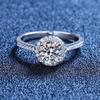 Color Real Moissanite Diamond Round Ring Pure 925 Sterling Silver for Women Wedding Fine Jewelry