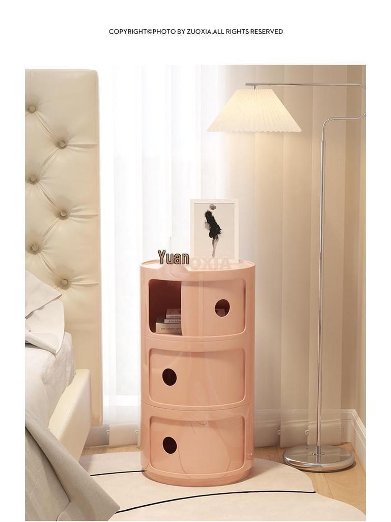 Haitian Nordic Modern White Minimalist Round Bedside Table