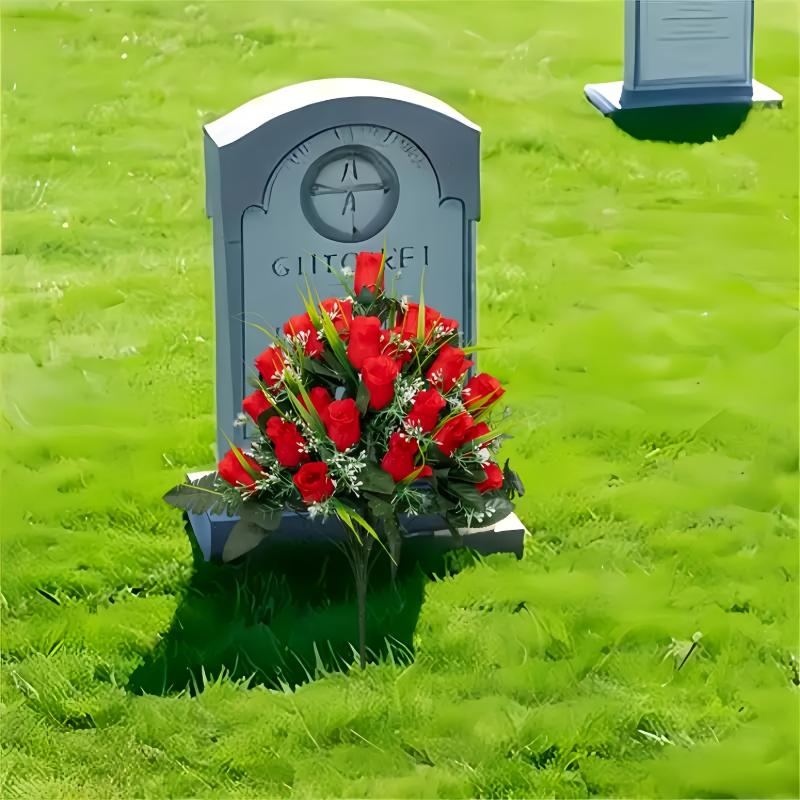 24 Artificial Cemetery Commemorative Roses Plastic Outdoor Cemetery Mourning Gifts Holiday Decoration Suitable Thanksgiving