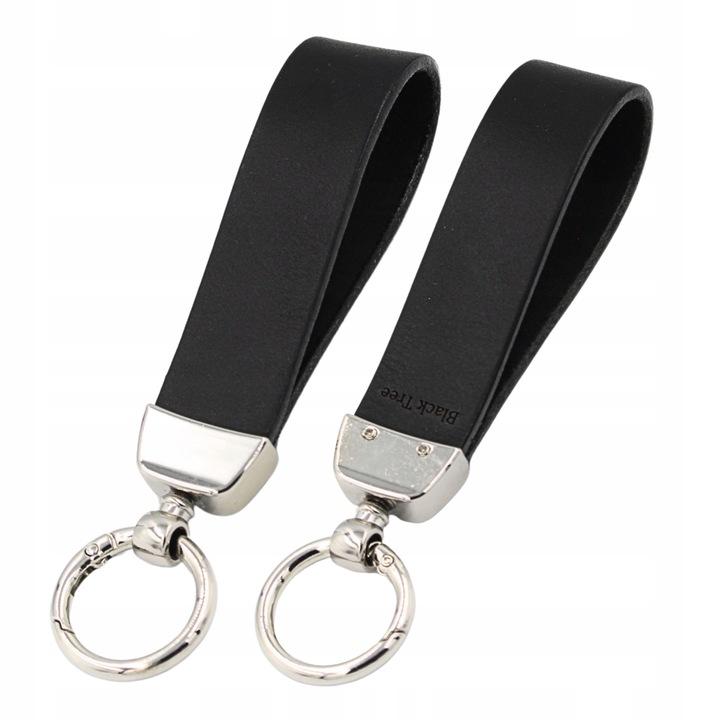 Premium Design Black Leather Keychain Pendant with Clasp