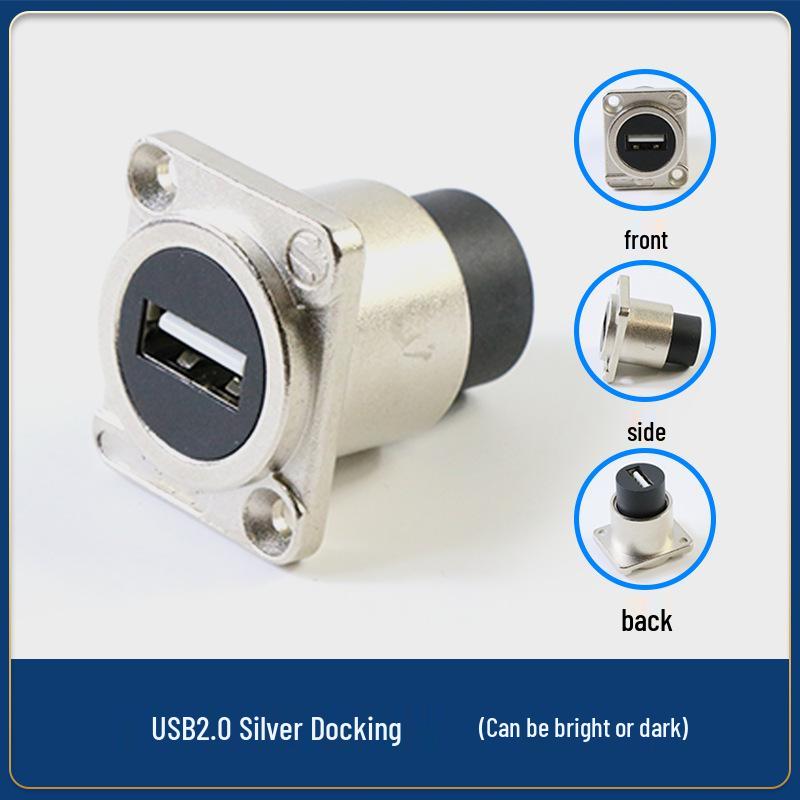 Type-D USB Wall Socket Mount: Dual Port Solderless Pass-through Adapter