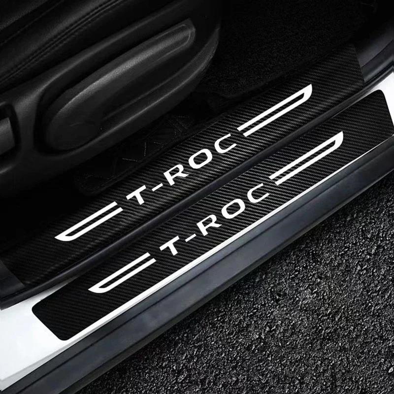 Striscia Anti-collisione Soglia Auto W126, per Volkswagen VW T-ROC Pellicola Anti-graffio con Logo, Adesivi Paraurti Baule, Adesivo Protettivo