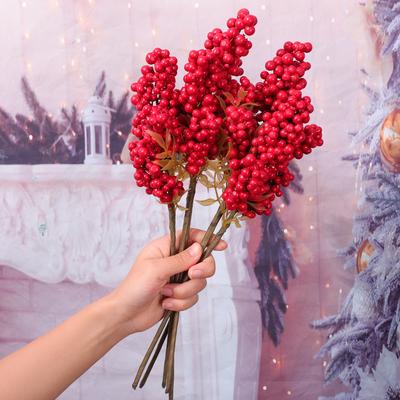 5/1PC Red Artificial Berries Christmas Small Berry Xmas Tree Ornaments DIY Wreaths Berry Branches Fake Flower Party Decoration