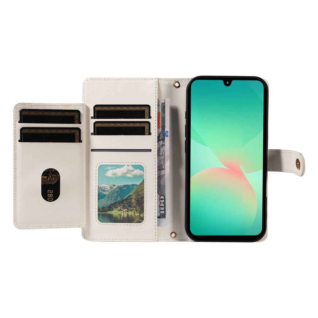 For Samsung Galaxy A16 4G/Galaxy A16 5G/Galaxy A17 5G/Galaxy A26 5G Wallet Case with Straps,Rhombus Leather Stand Phone Cover
