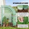 Walk-In Lean To Greenhouse with Windows and Zippered Doors, 2 Tiers 6 Wired Shelves 300L X 150W X 213Hcm Green