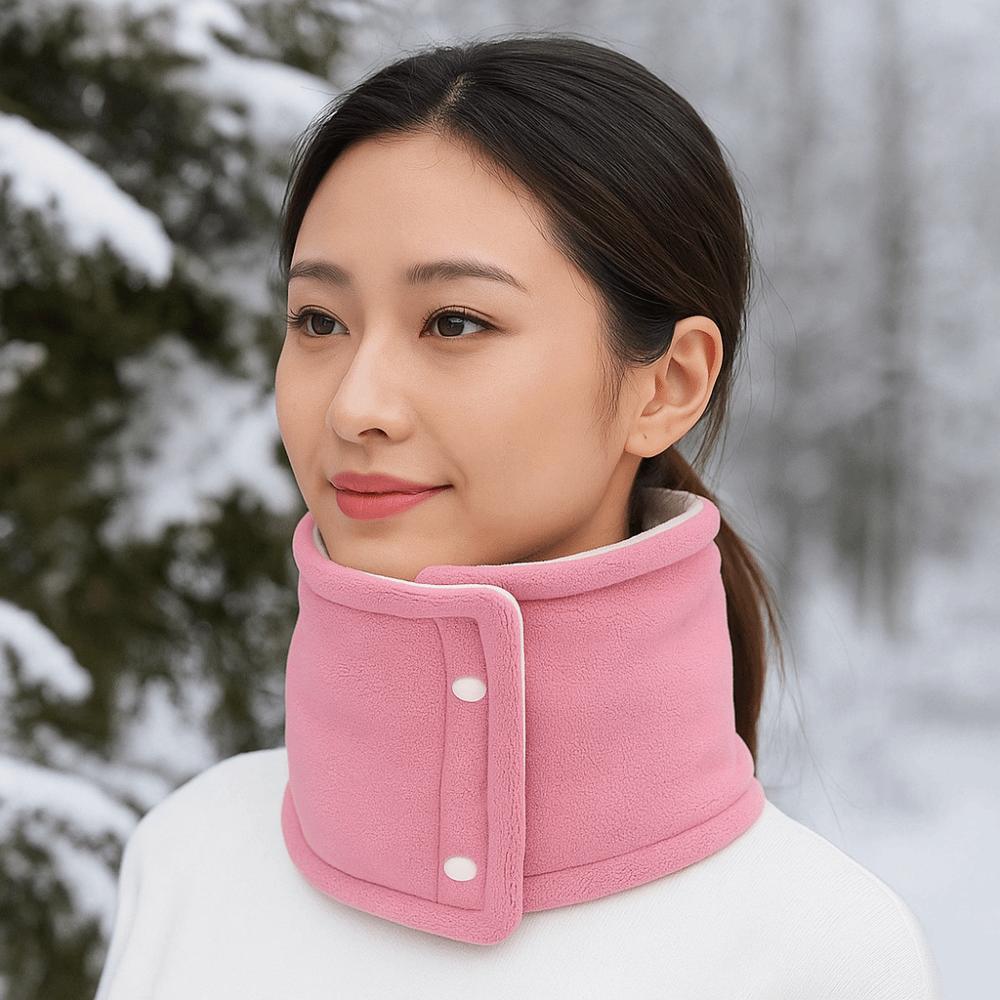 Polar Fleece Winter Knitted Scarf Double-sided Warm Neck Warmer Luxury Fleece Muffler  Outdoor