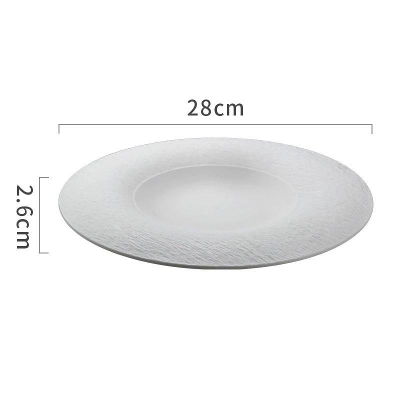 Matte Stone Pattern Plate Ceramic Shallow Plate Sushi Dish Dessert Dish Steak Plates Salad Plate Artistic Conception Tableware