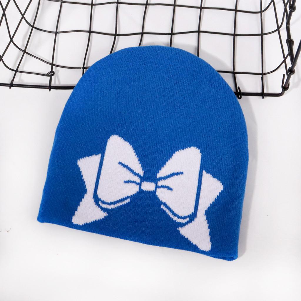 Knitted Cap With Bowknot Design And Heat Retention For Casual Street Style