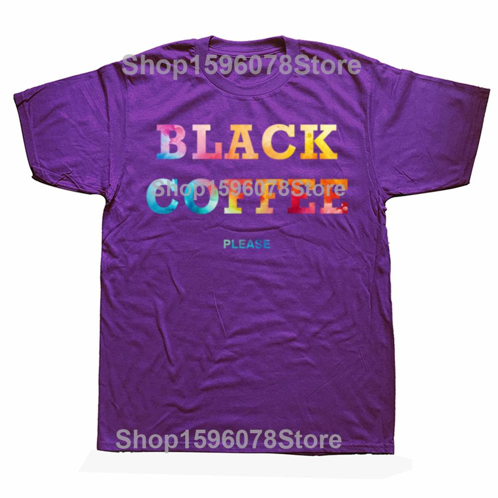 Funny Black Coffee Please Graphic T Shirts Men Women Pure Cotton Humor Streetwear Tee Shirt Short Sleeve Unisex Loose Clothing