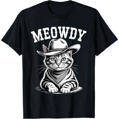 Meowdy Katze Land Western Vintage Lustige Cowboy Katze T-Shirt
