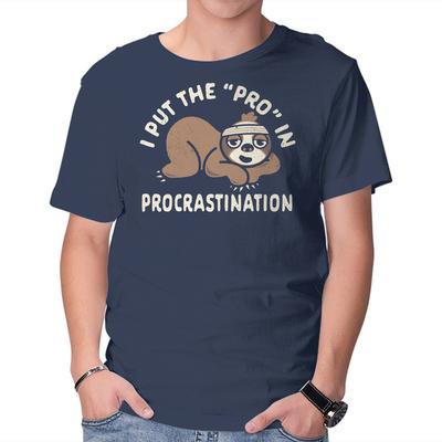 Unisex Crew Neck T-Shirt The Pro In Procrastination Graphic Short Sleeve Casual Tee