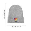 Likee App Logo Likee Heart Rainbow Graffiti Knitted Hat for Women Unisex Skullies Beanies Winter Hat Polyester  Crochet Caps