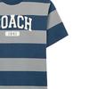 Coach Ss24 Letter Logo Print Striped Crew Neck Pullover Short Sleeve T-Shirt Men Tops Blue CO784-BLM