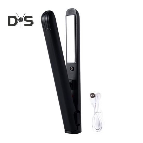 Plancha de pelo portátil USB de calentamiento rápido, rizador eléctrico, flequillo, mini rizador, herramienta de viaje para peinar el cabello de mujer.