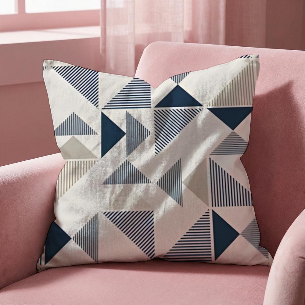 Geometric Line Texture Cushion Cover MultiScene Pillow Cover for Home Car Reversible Soft Durable for Daily Use