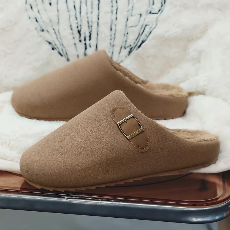 New Style Outerwear-Able Men'S Padded Slippers Baotou Cotton Slippers, Warm Cotton Shoes For Autumn And Winter