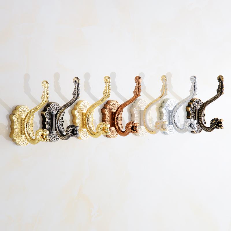 Robe Hooks Metal Towel Hanger Hooks For Clothes Coat Hat Bag Hooks Wall Mount Bathroom Accessories Door Towel Hook Holder 8002