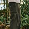 CHALLENGER Men'S Airy Nylon Semi-Wide Fit Cargo Pants Khaki