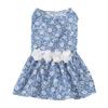 Dog Floral Dress Soft Comfortable Breathable Cute Doggie Princess Dresses for Wedding Party Light Bl