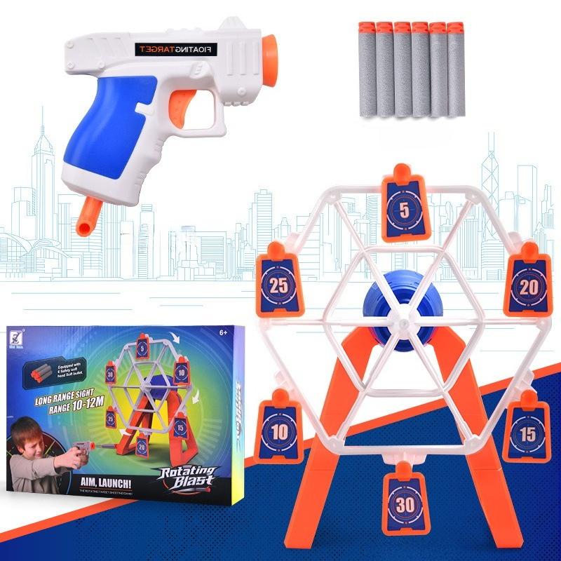Soft Bullet Toy Gun Electric Rotating Target Manual Gun Pistol Toy Target Toy Set Sport Toy Gun Gift