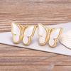 New Design Hot Sale Fashion Luxury 9 Colors Shell Boho Butterfly Stud Earrings for Women Lucky Romantic Anniversary Jewelry