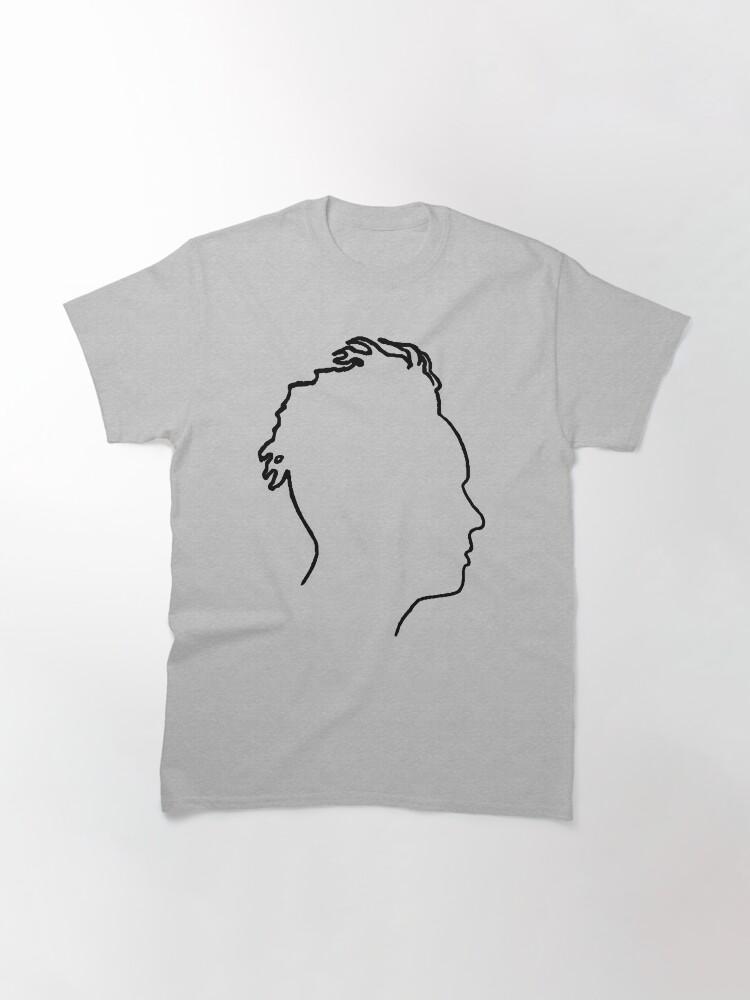 Depeche Mode Martin Gore Profile Black Outline Blue Background Classic T-Shirt