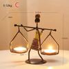 New Vintage Metal Candlestick Handmade Iron Candle Holder Creative Art Crafts Miniature Wrought Home Living Room Decoration