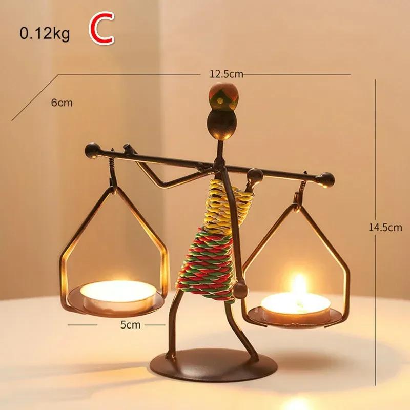 New Vintage Metal Candlestick Handmade Iron Candle Holder Creative Art Crafts Miniature Wrought Home Living Room Decoration