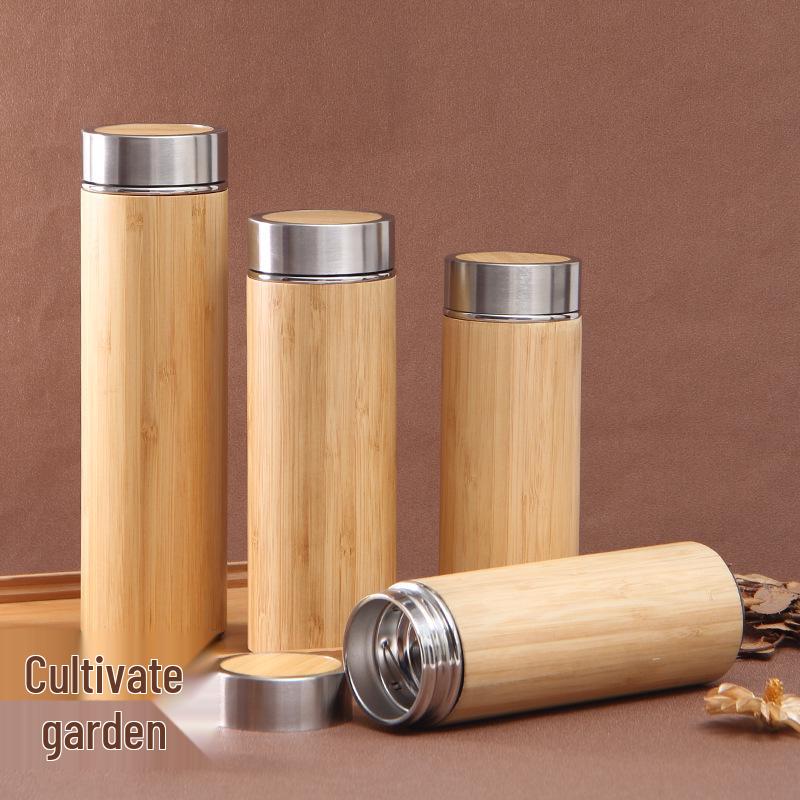 Creative Portable Bamboo Travel Coffee Mug - Vacuum Insulated Customizable Bamboo Cup - Contact for Details