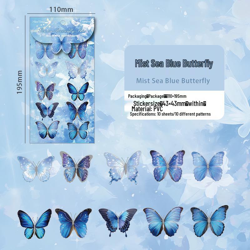 Dream Butterfly Whispers: Gold Foil 3D Butterfly Stickers for Journals & Collages - 6 Styles