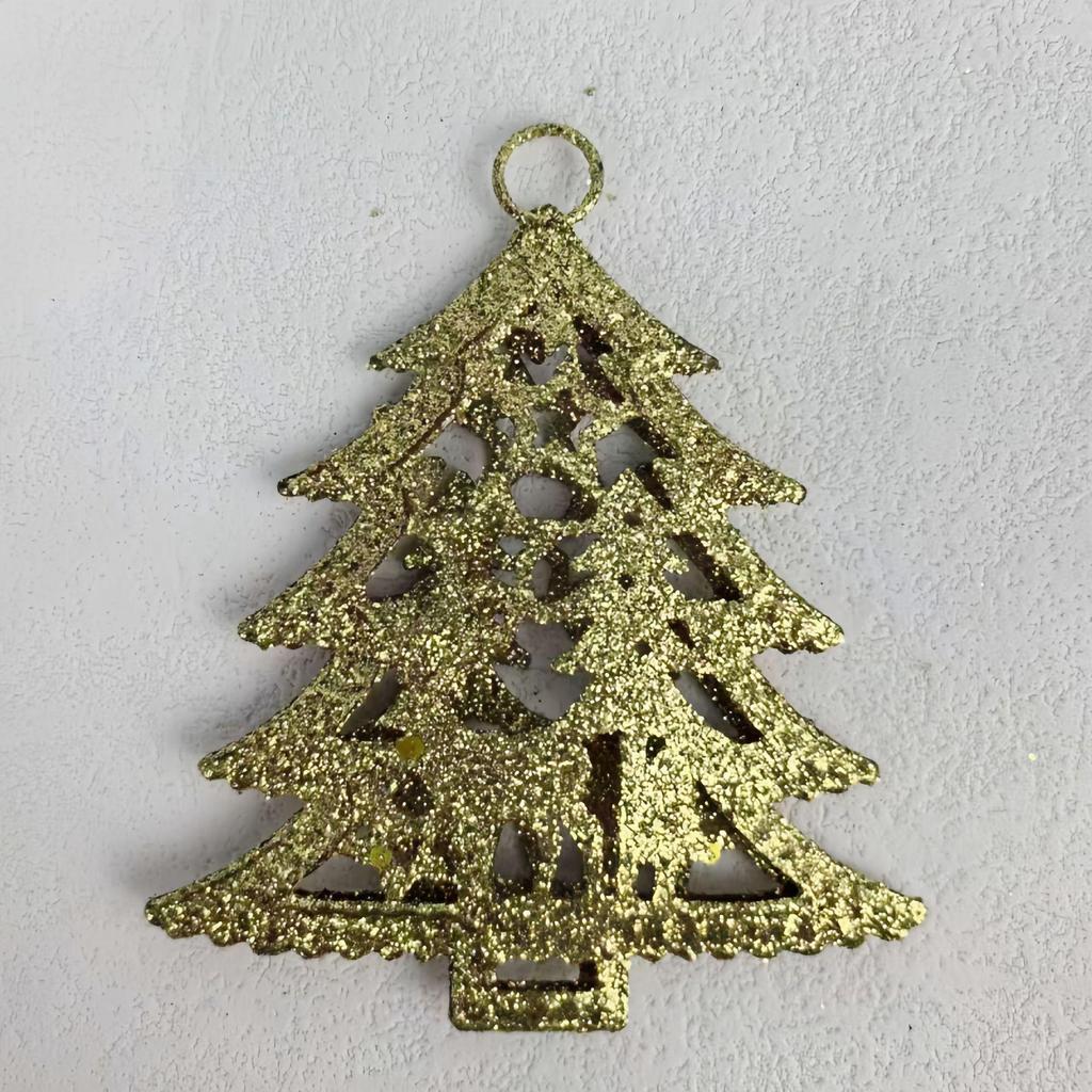 Gold Powder Wrought Iron Deer Star Christmas Tree Ornament