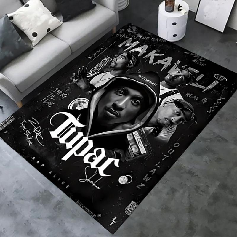 1pc Rap,Legend,Hip Hop Office Carpet Soft Polyester Non slip Machine Washable Indoor Carpet Living R