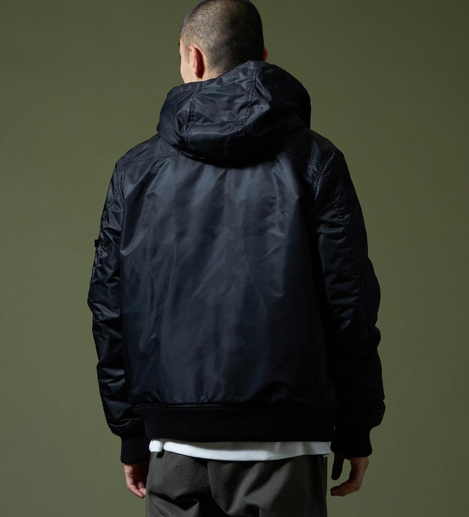 Alpha Industries TA1716 Hooded Rib Jacket In Black Camo Men's