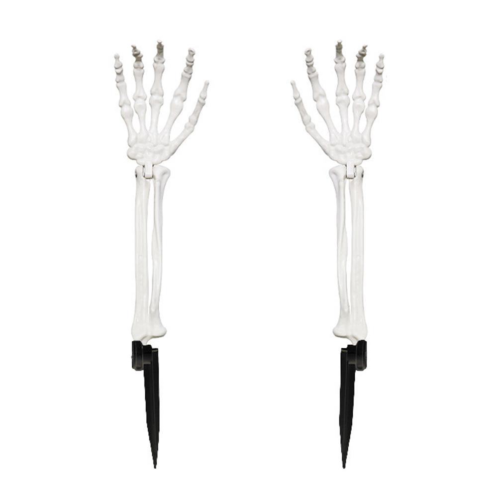 Halloween Realistic Skeleton Hand Ground Stake Light Up Foldable Reusable Halloween Bone Prop Cemetery Skeleton Hand Yard Decoration