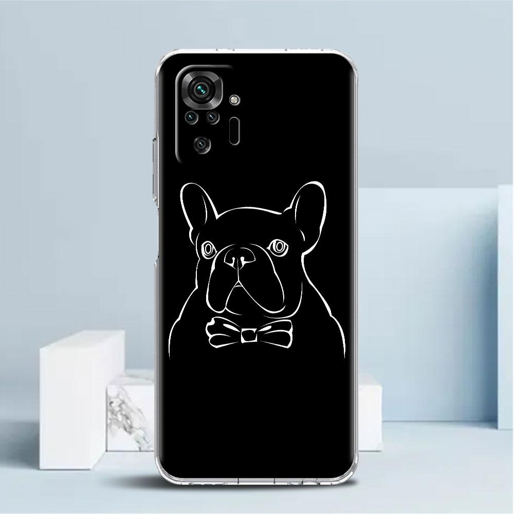 French Bulldog Clear Case For Xiaomi Redmi Note 11 Pro 10 9 9S 8 8T 7 9A 9C 9T 10 10C K40 Transparent Soft Phone Cover