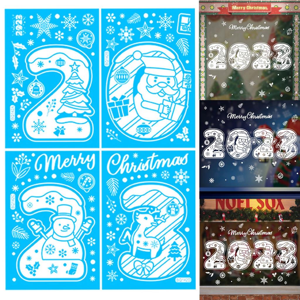 Christmas Stickers Shopping Mall Window Stickers Children's Room Wall Stickers Set New Year Decoration