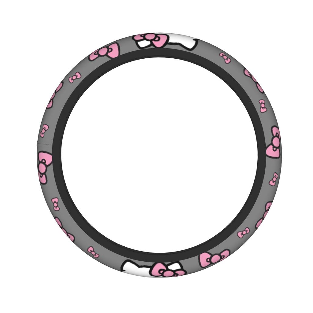Kittys Cartoon Car Steering Wheel Cover 38cm Steering Wheel Protective Cover Auto Decoration Interior Accessories