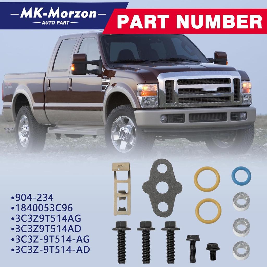 Turbocharger Mounting Kit With Gaskets O-Rings And Bolts Compatible With 6.0L Powerstroke Diesel 2003-2010 Ford,2002-2010 International Trucks