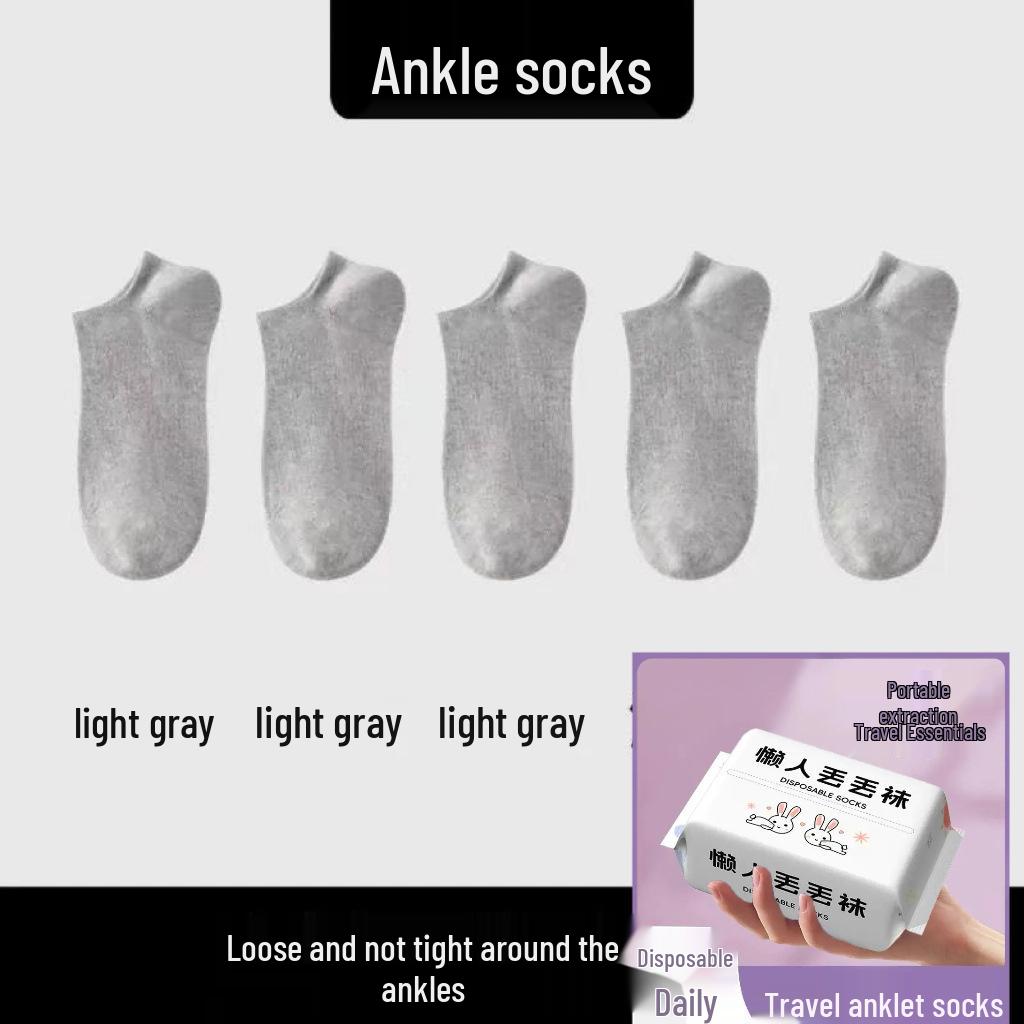 Disposable Unisex Ankle Socks: Wash-Free, Breathable, Odor-Resistant, Sweat-Absorbing - Ideal for Travel, Business Trips, and Military Training.