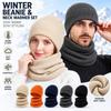 Stretch Knitted Winter Hat Solid Color Pullover Hat Neck Warmer  Outdoor Cycling Skiing
