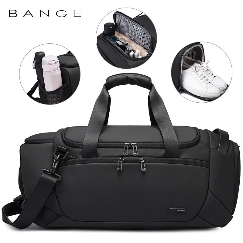 Bange Men's Multifunctional Travel Gym Bag with Wet/Dry Separation, Casual Crossbody Handbag for Outdoor Use.
